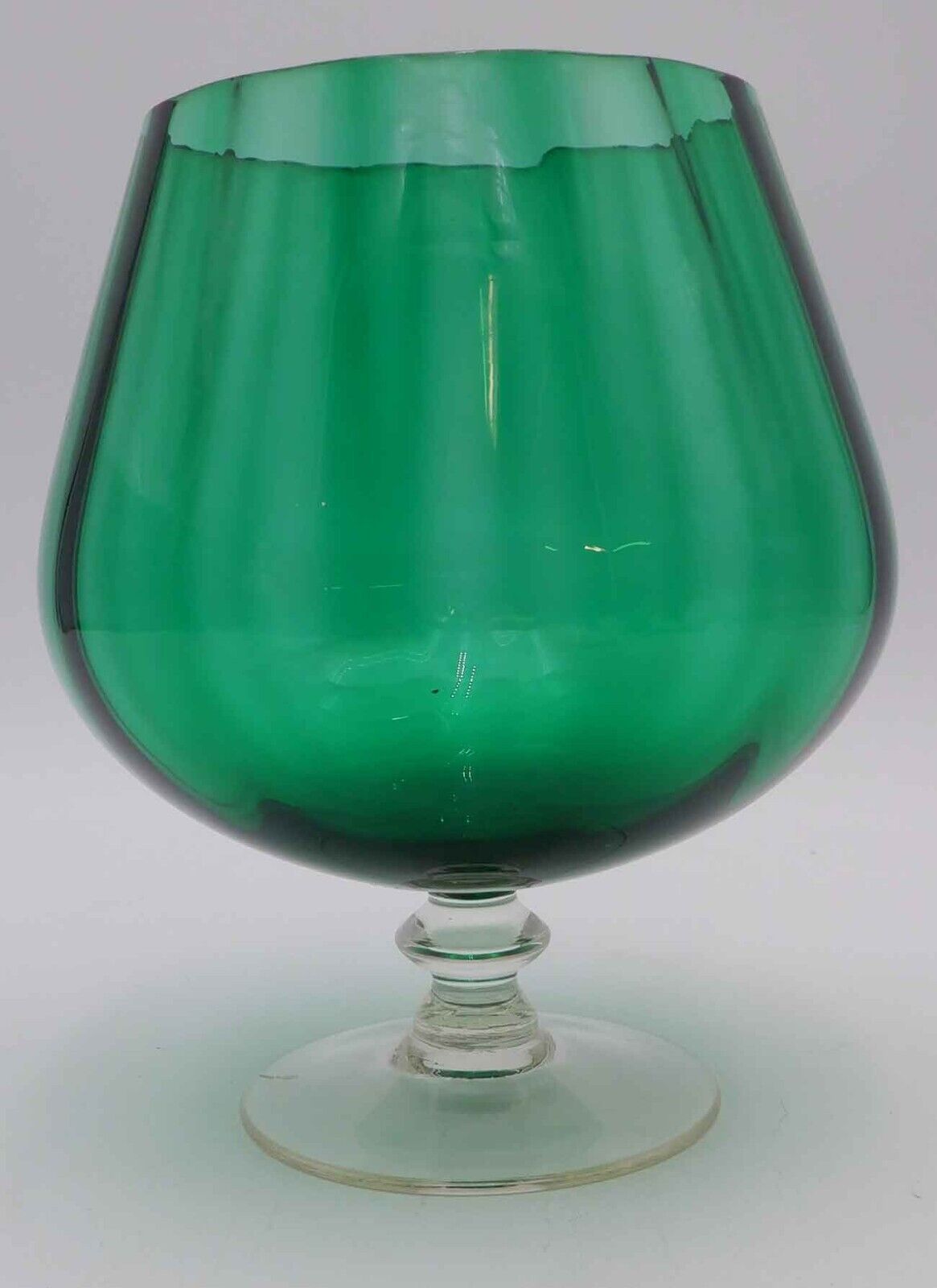 Brandy Snifter  Optic Green Glass Vase   Excellent Empoli?