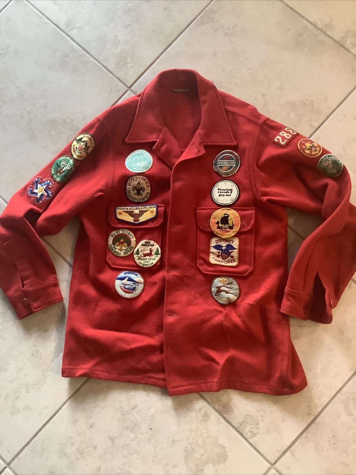 vintage boy scouts wool official jacket with patches 1960’s 1970’s