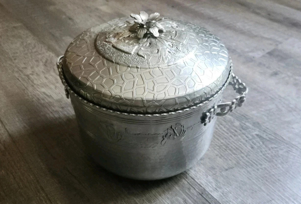 Vintage Forman Family   Aluminum Bar Ice Bucket With Lid Brooklyn NY