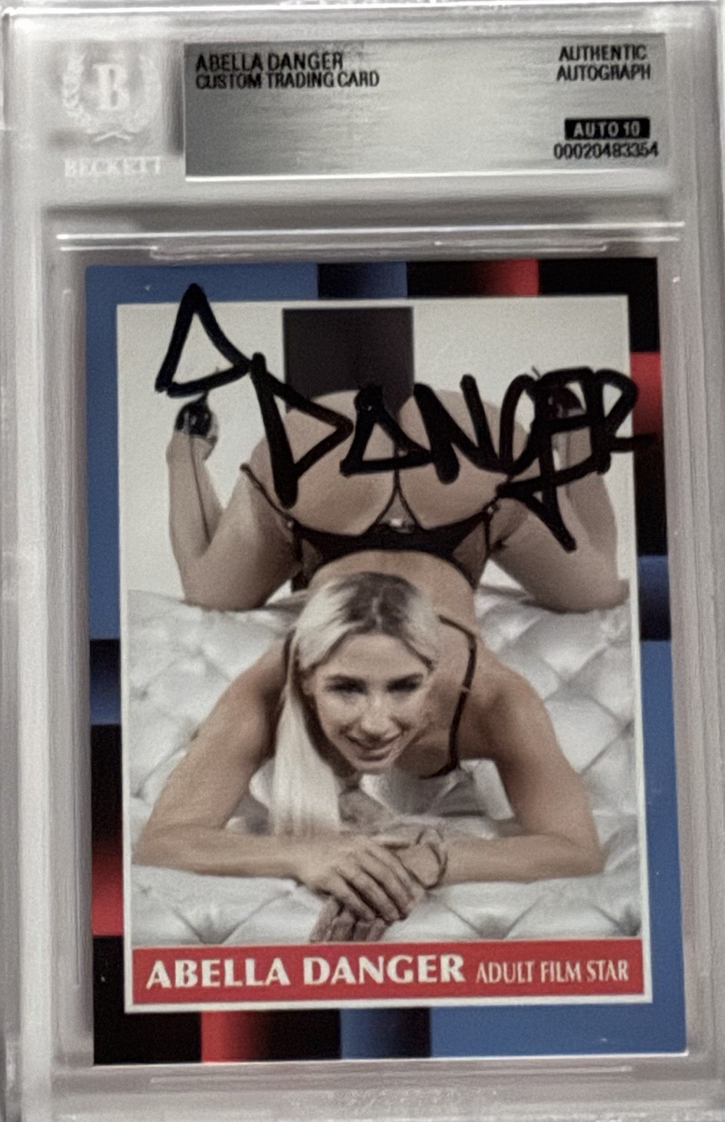 Abella Danger Signed Custom Trading Card Beckett Encapsulated Autograph GOAT COA Abella Danger Signed Custom Trading Card Beckett Encapsulated Autograph GOAT COA