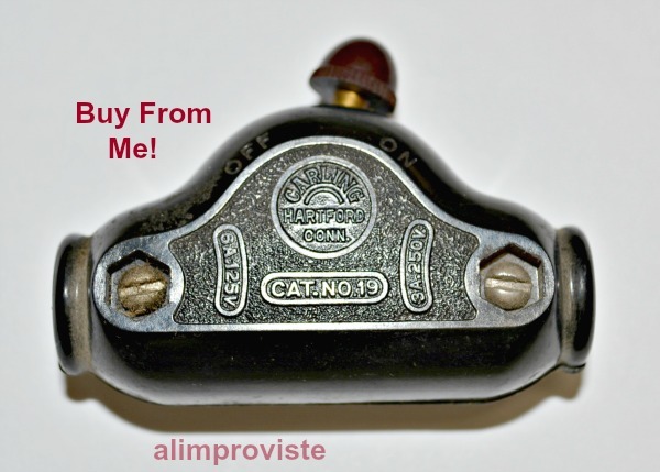 VINTAGE CARLING Bakelite INLINE Toggle ROCKER Feed Thru KNOB SWITCH NEW 1638828