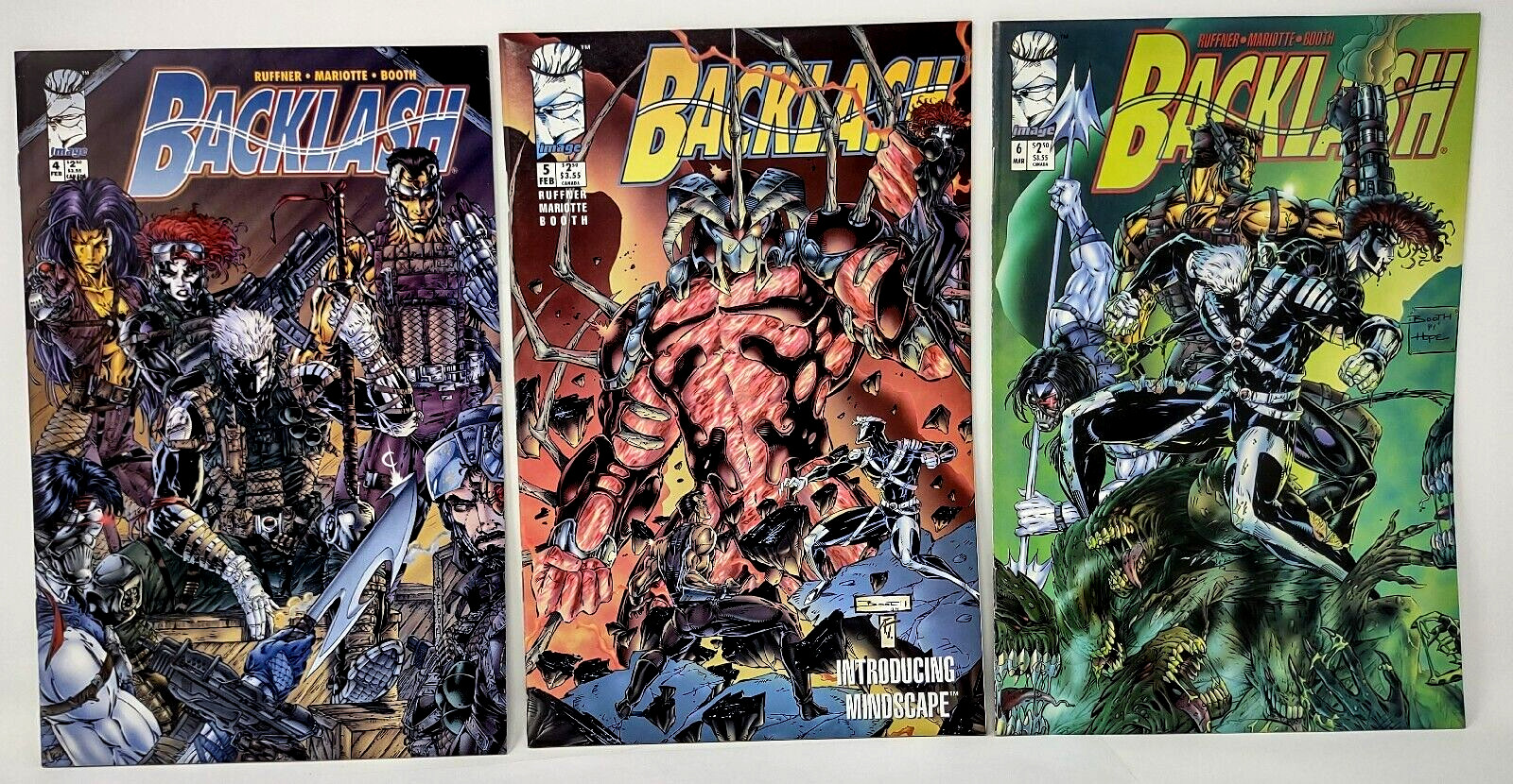 Backlash Issues 4 5 6 Image Comics 1995 VF Lot of 3