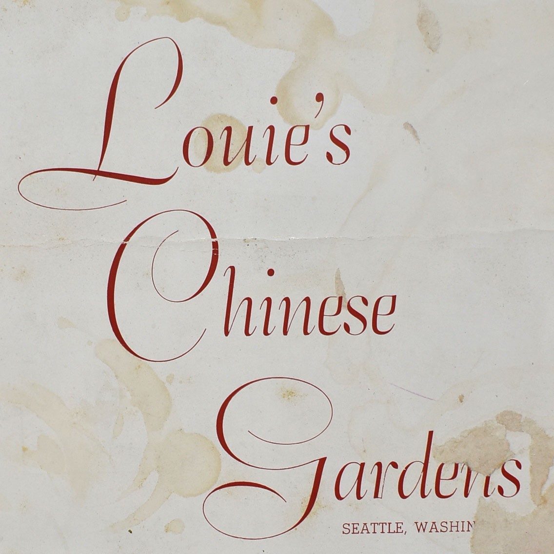 1950s Louie\'s Chinese Gardens Restaurant Menu Chinatown Seattle Washington 1950s Louie\'s Chinese Gardens Restaurant Menu Chinatown Seattle Washington