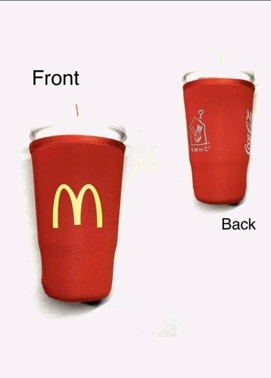 McDonalds Koozie JAVA SOK Red Large LG 32oz Insulated Neoprene Cup Sleeve Arch