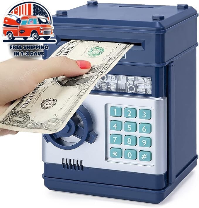 Alcancía Electrónica Para Niños, Cajero Automático, Monedas, Dinero En Efectivo Alcancía Electrónica Para Niños, Cajero Automático, Monedas, Dinero En Efectivo