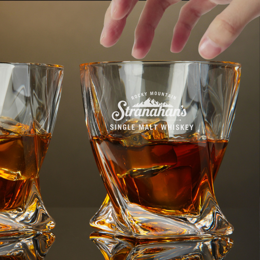 Custom Engraved Stranahan\'s Whiskey Glass – 10 oz Twisted Rocks Glass Custom Engraved Stranahan\'s Whiskey Glass – 10 oz Twisted Rocks Glass