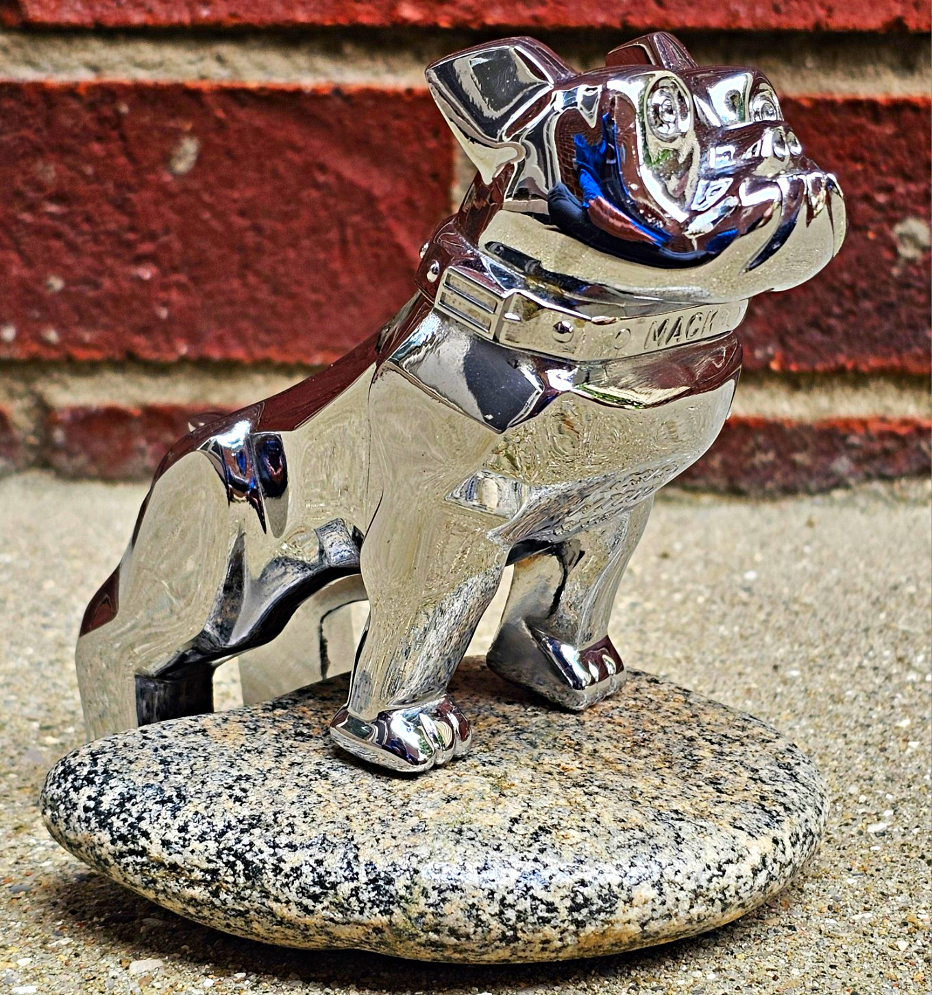 Vintage Mack Truck Bulldog Hood Ornament Chrome Mascot Design Patent 87931 Mint