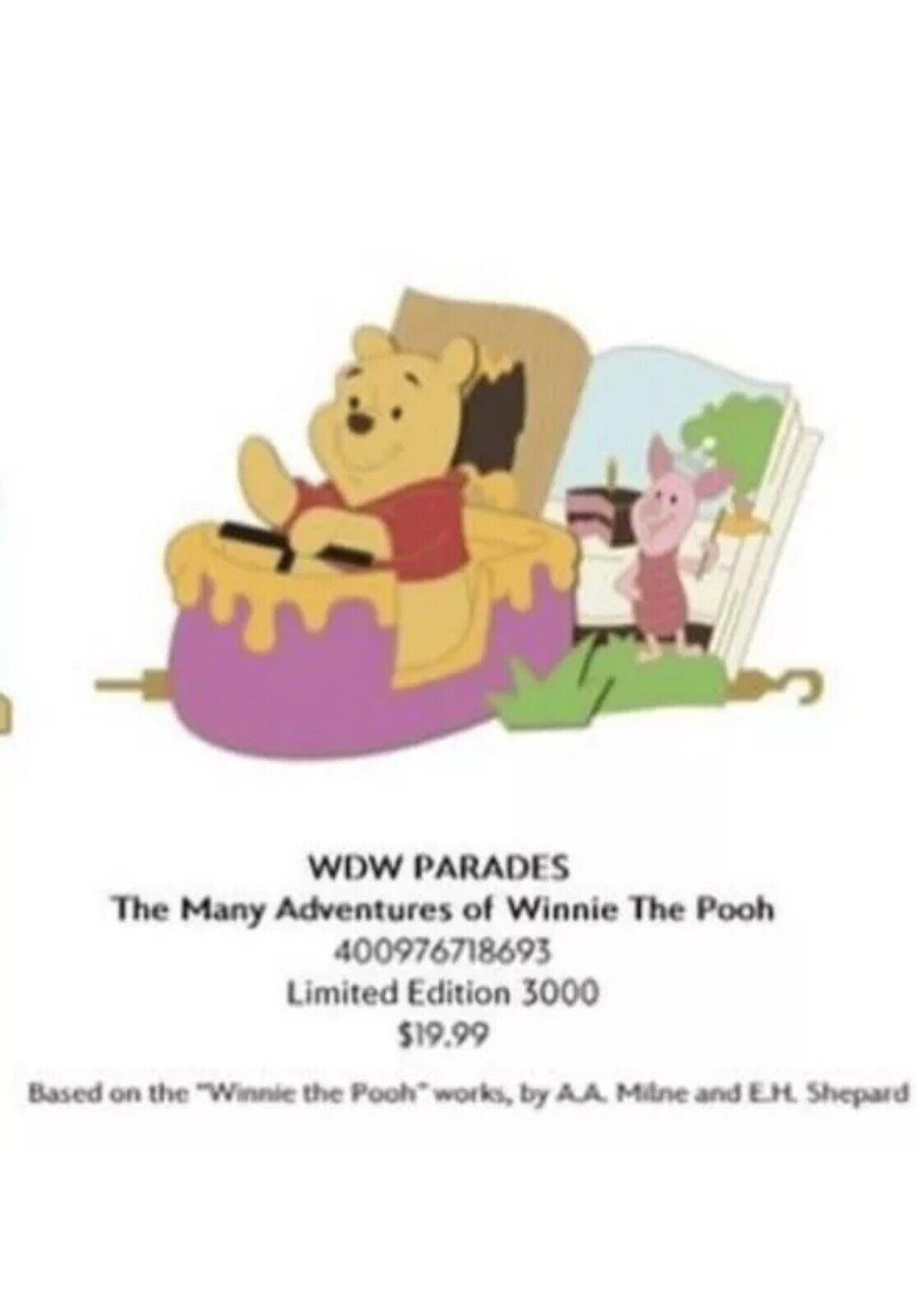 Disney Parks 2024 WDW Parades Adventures Of Winnie The Pooh Pin LE 3000 New