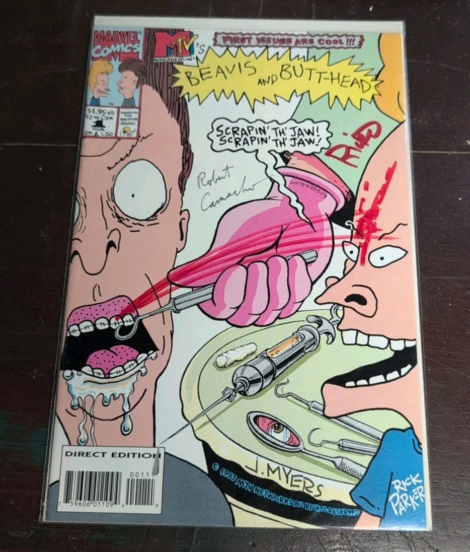 1993 MTV\'s Beavis And Butthead, Signed Comic Robert Camach, Rick Parker #1