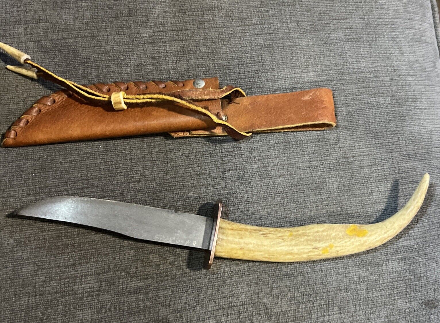 Hand forged Custom knife  USA Kentucky MADE Knife Antler Handle