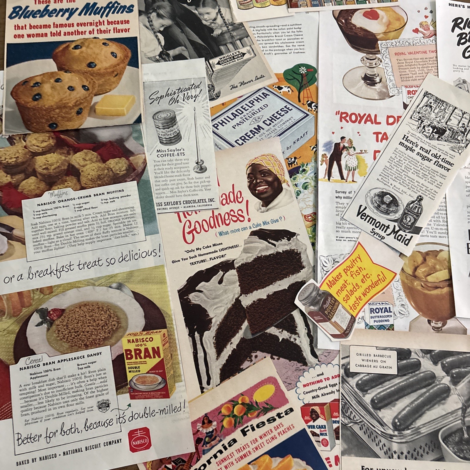 Vintage 50s-60s Cut Magazine FOOD Ads 30+ Journal Collage Ephemera  