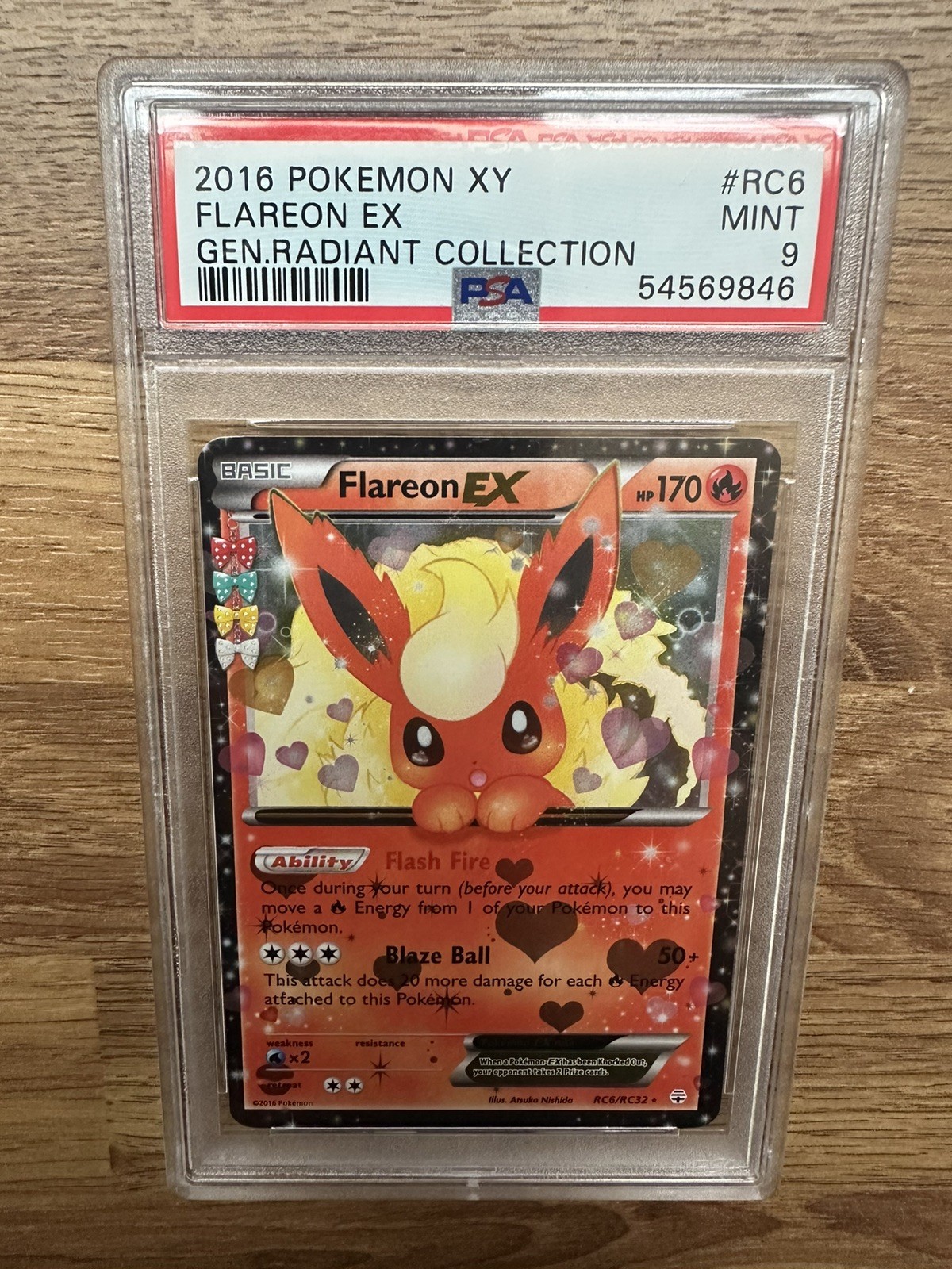 2016 POKEMON XY GENERATIONS RADIANT COLLECTION #RC6 FLAREON EX PSA 9