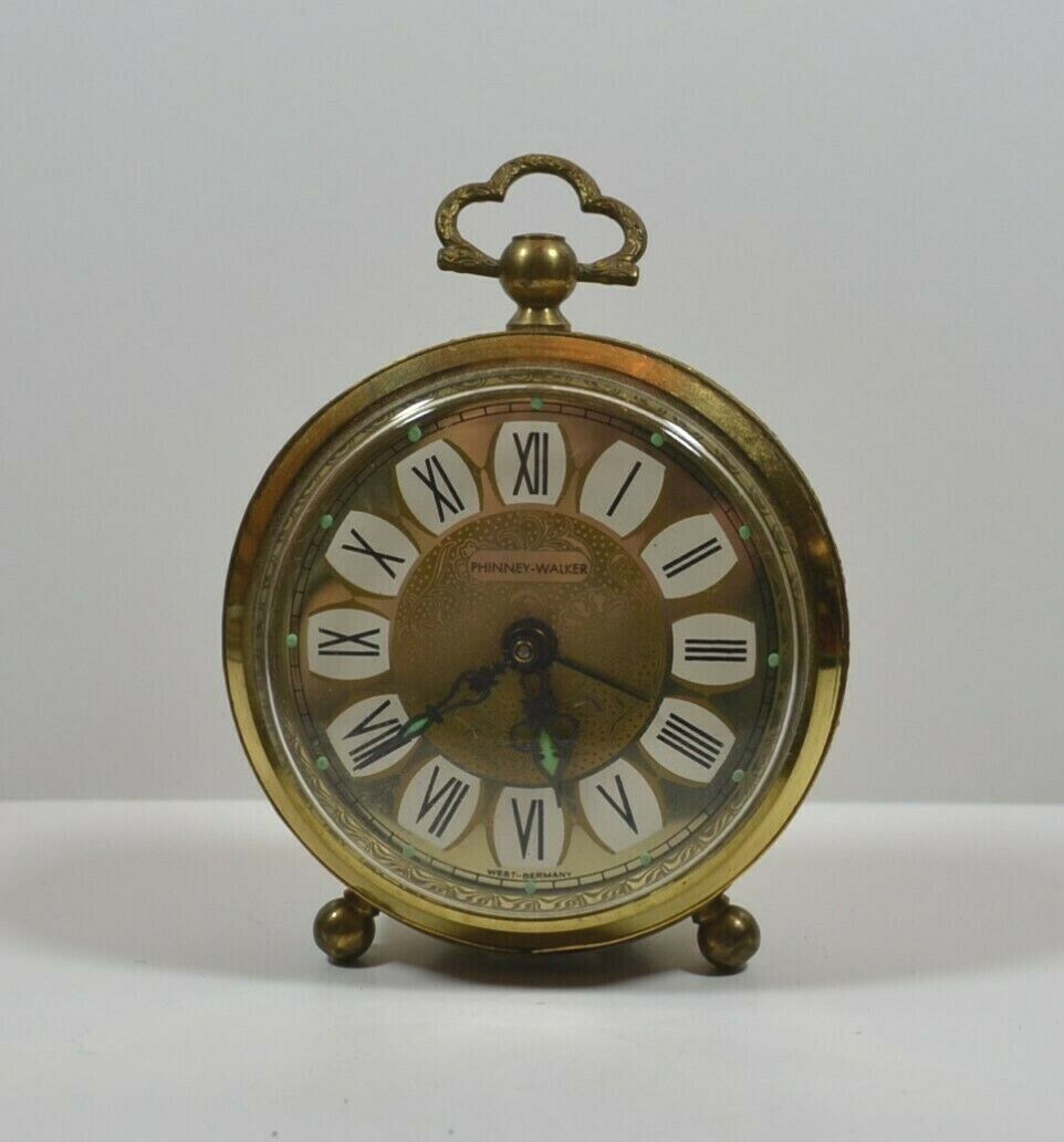 PHINNEY-WALKER from GERMANY Travel Alarm Clock Vintage Rare
