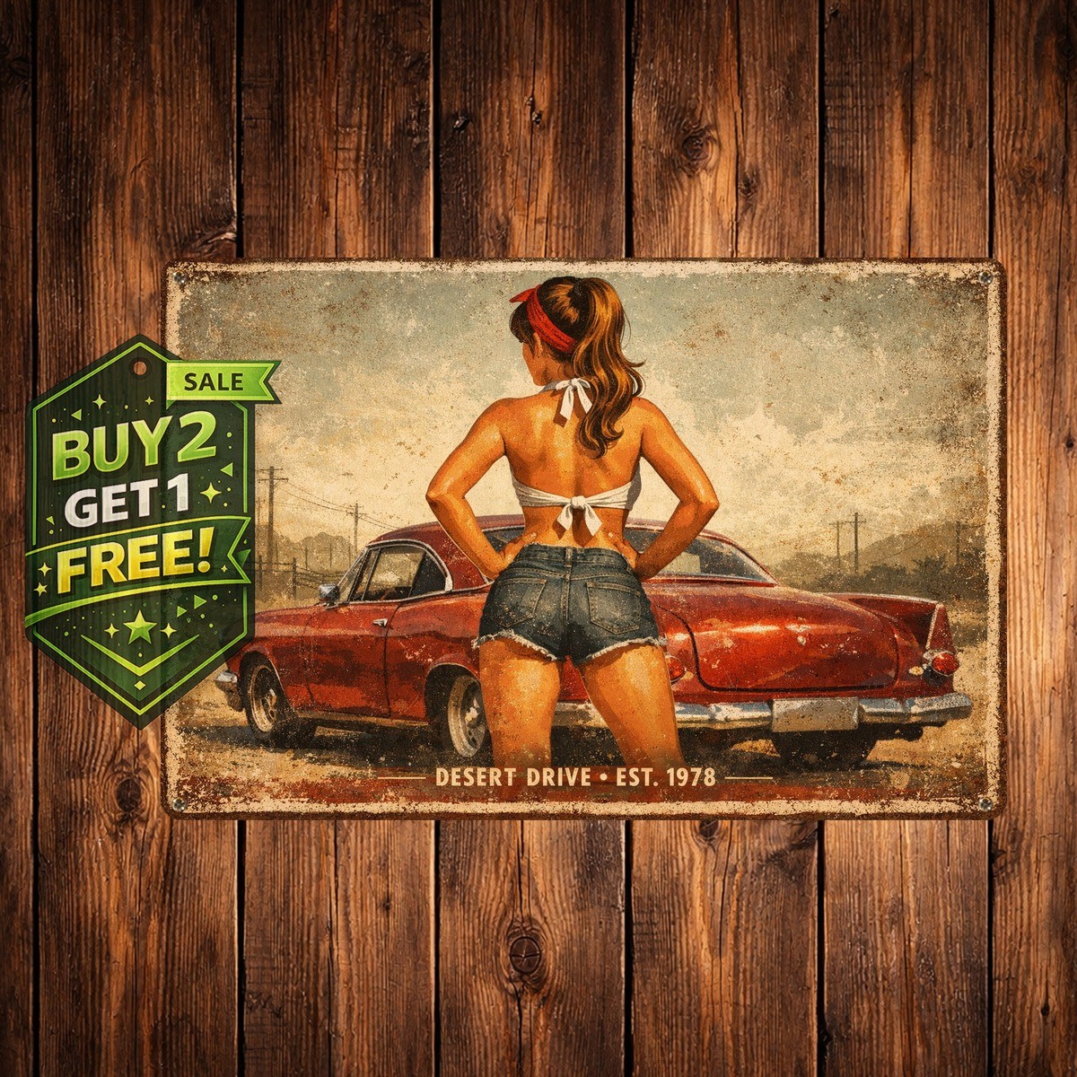 Pinup Girl Sexy Hot Woman Nice Ass 8x12 Metal Wall Art Sign Poster