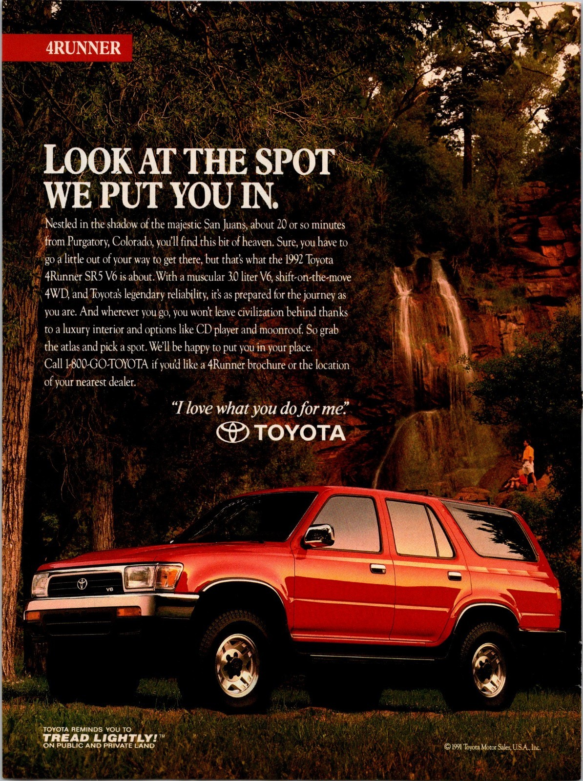 1991 •  Toyota 4Runner Print Ad • 90s rare GA.01