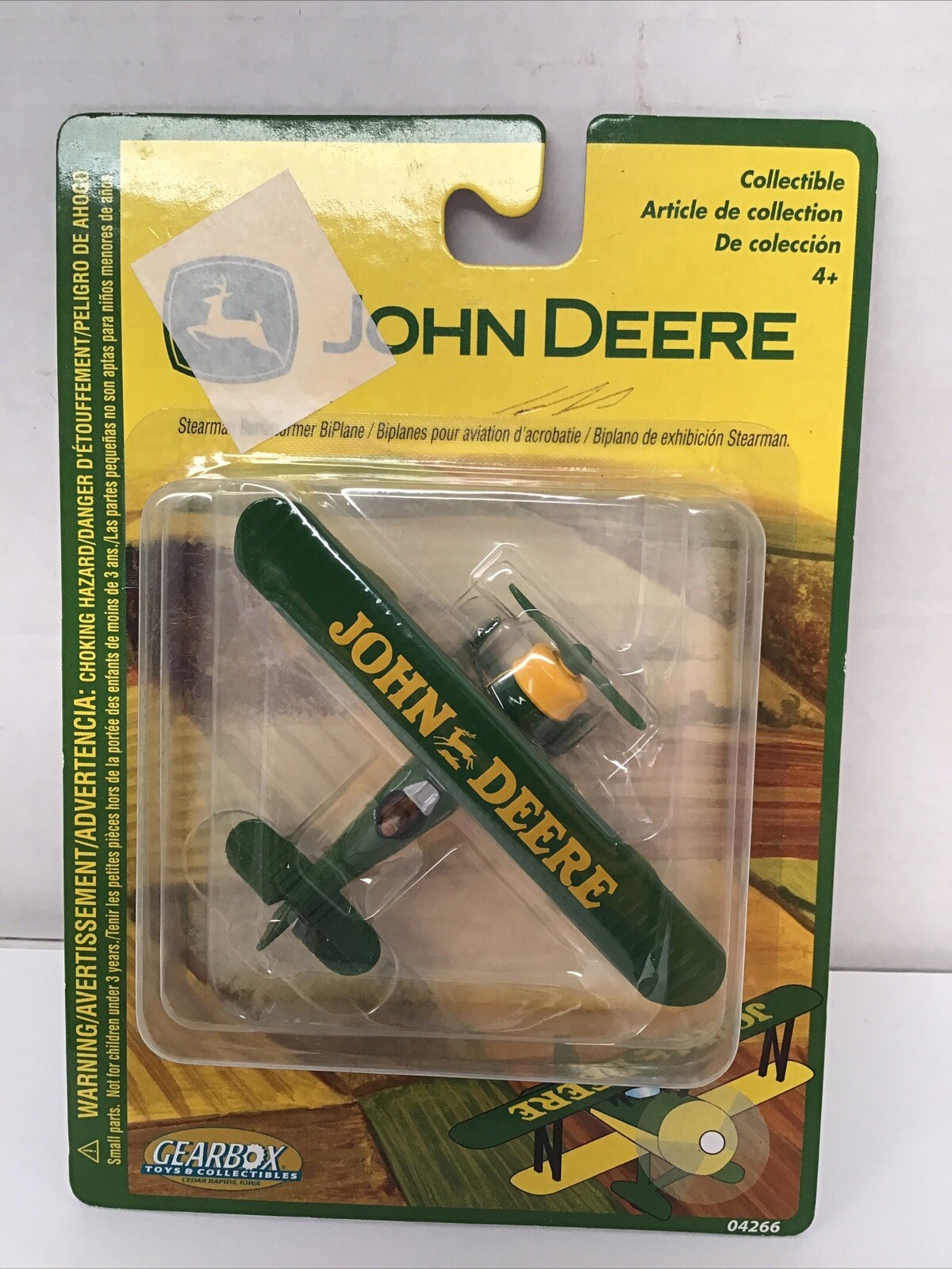 JOHN DEERE AIRPLANE STEARMAN BARNSTORMER BIPLANE NEW GEARBOX 2003 #04266 SEALED JOHN DEERE AIRPLANE STEARMAN BARNSTORMER BIPLANE NEW GEARBOX 2003 #04266 SEALED