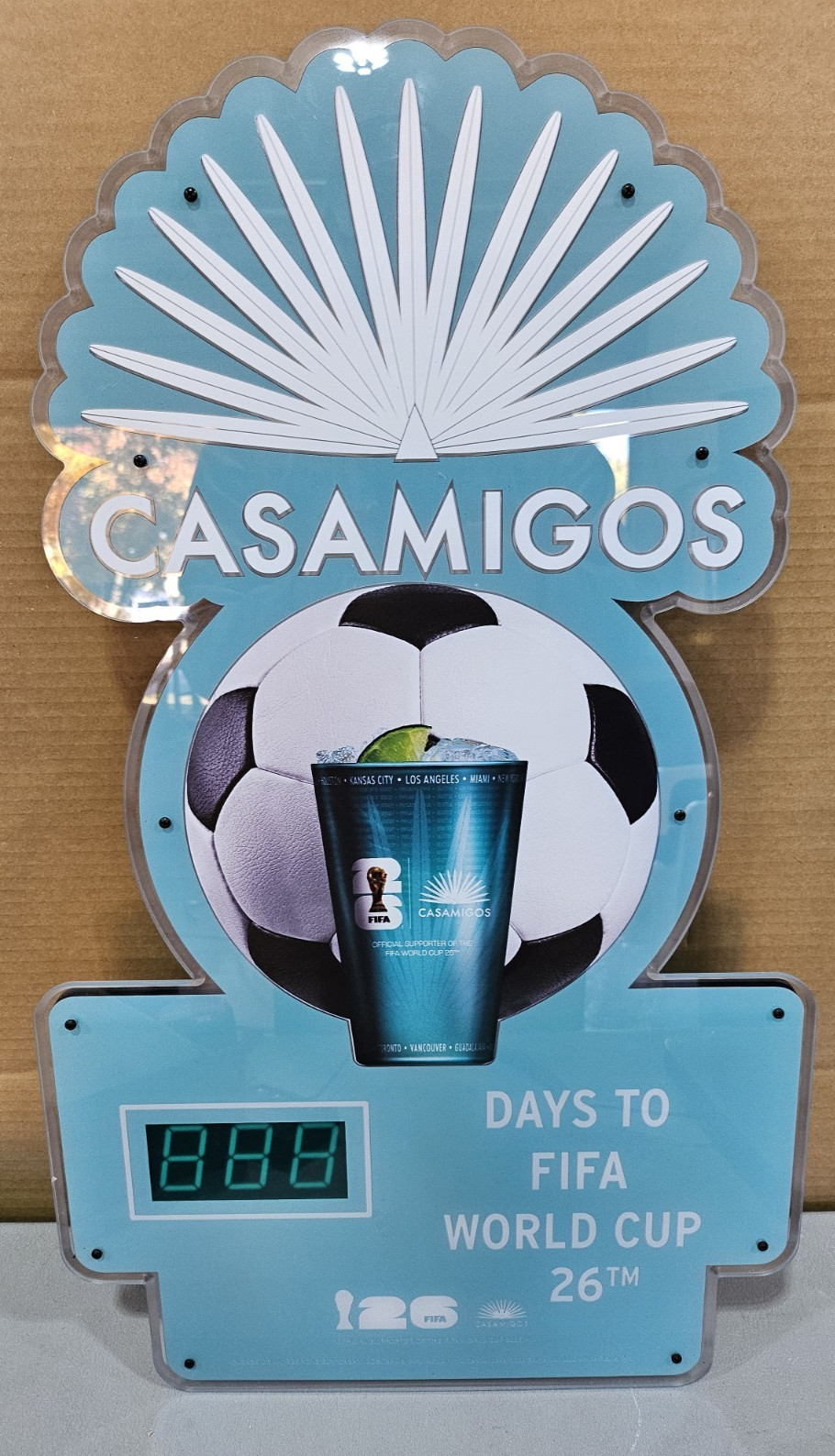 Casamigos FIFA World Cup 26 LED Countdown Bar Sign Official Promotional Display
