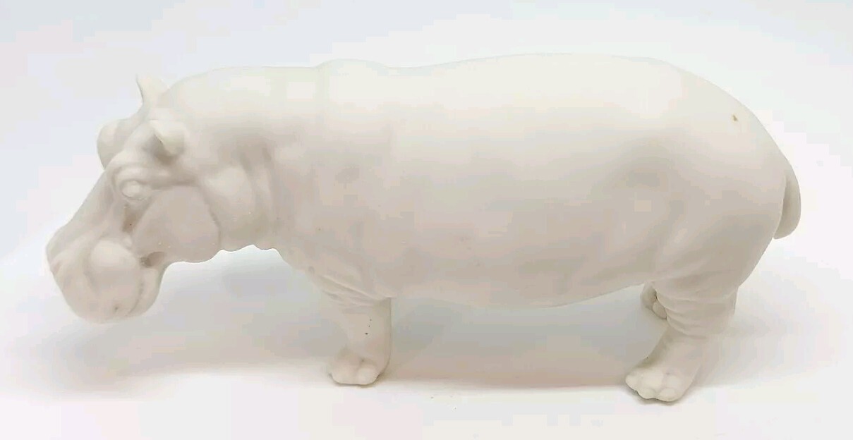 Vintage JHR Hutschenreuther Granget White Hippopotamus Figure Figurine