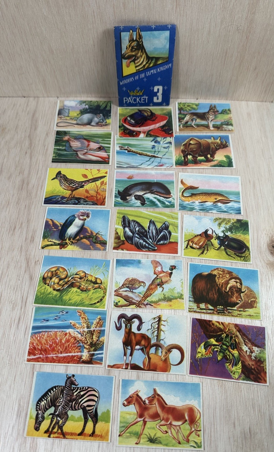 Vintage 1959 Wonders of the Animal Kingdom Packet 3 (All Stamps Present)