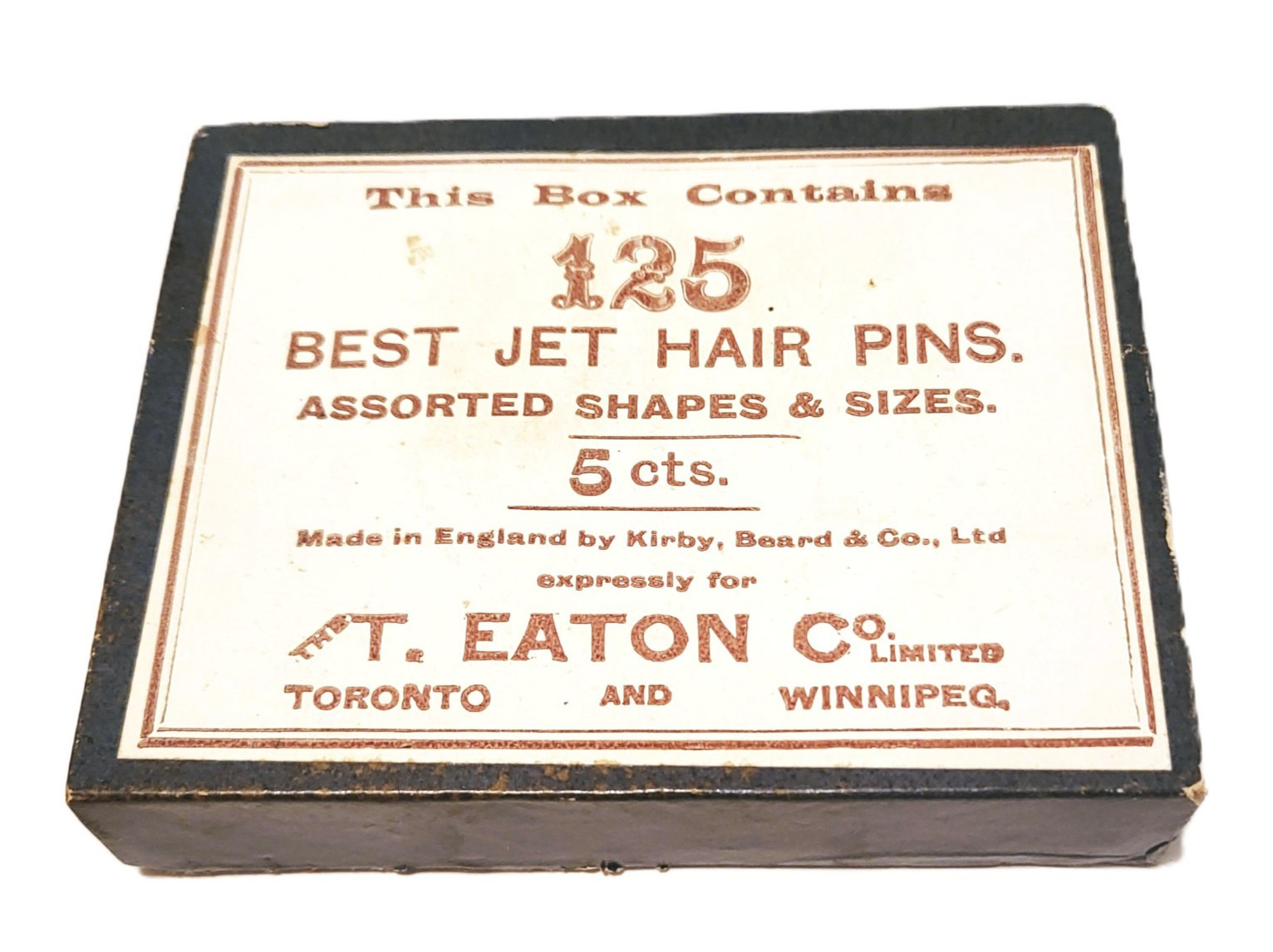 Antique Hair Pins Box of 125 Wavy and Straight Styles in Original Eaton's Box