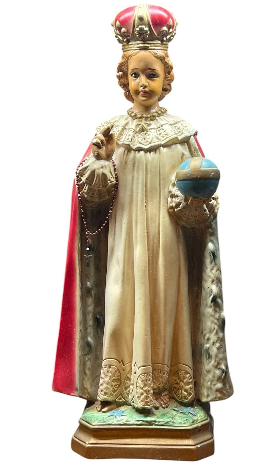 GLORIOUS LARGE VINTAGE INFANT JESUS OF PRAGUE STATUE FROM CHURCH SALE 17 3/4\ GLORIOUS LARGE VINTAGE INFANT JESUS OF PRAGUE STATUE FROM CHURCH SALE 17 3/4\