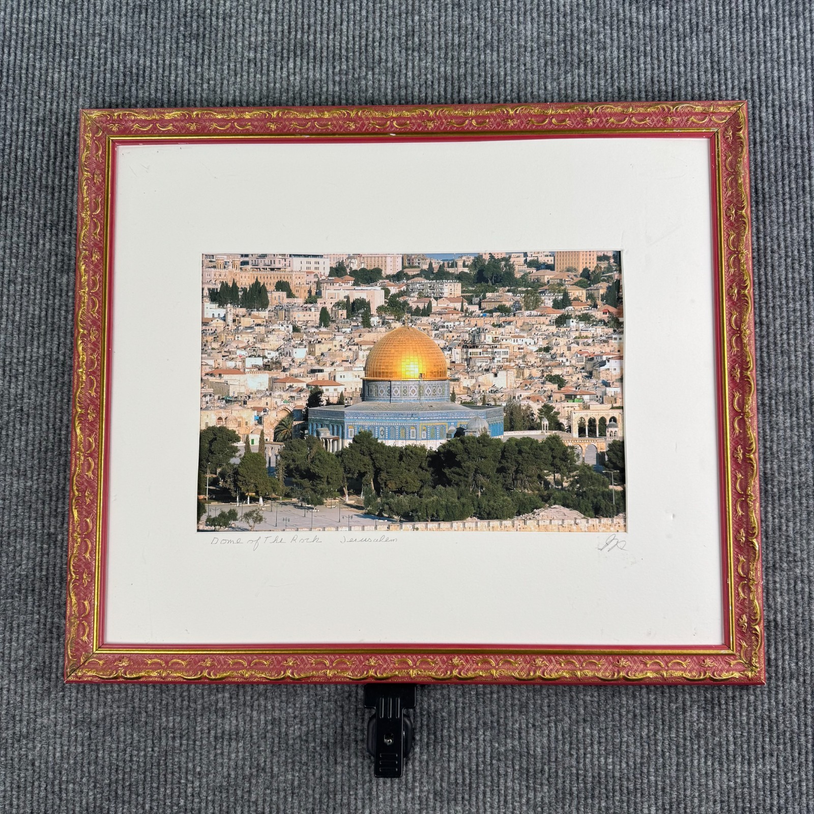 Dome of the Rock Jerusalem Auto John Hutchinson Framed Fine Art Photograph 26x22