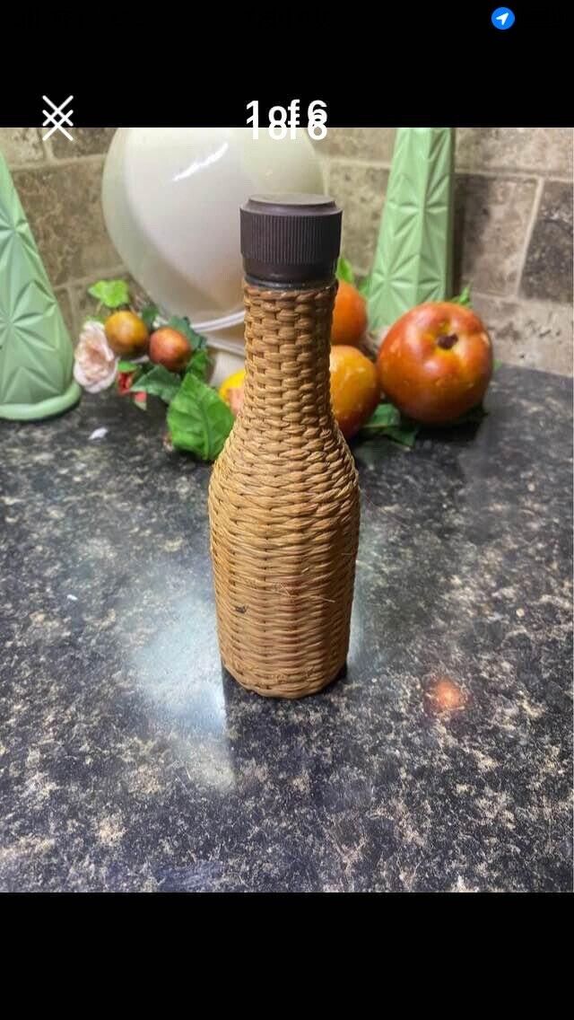 Vintage 1960’s, Rare Wicker Wrapped Bottle 