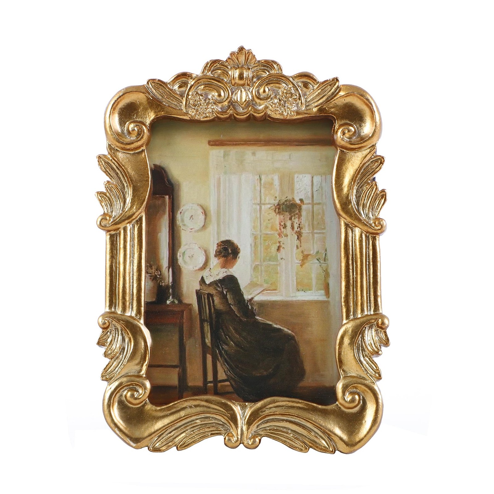 Vintage Picure Frames 2.5x3.5 Antique Victorian Gold Bronze Picture Frames fo...