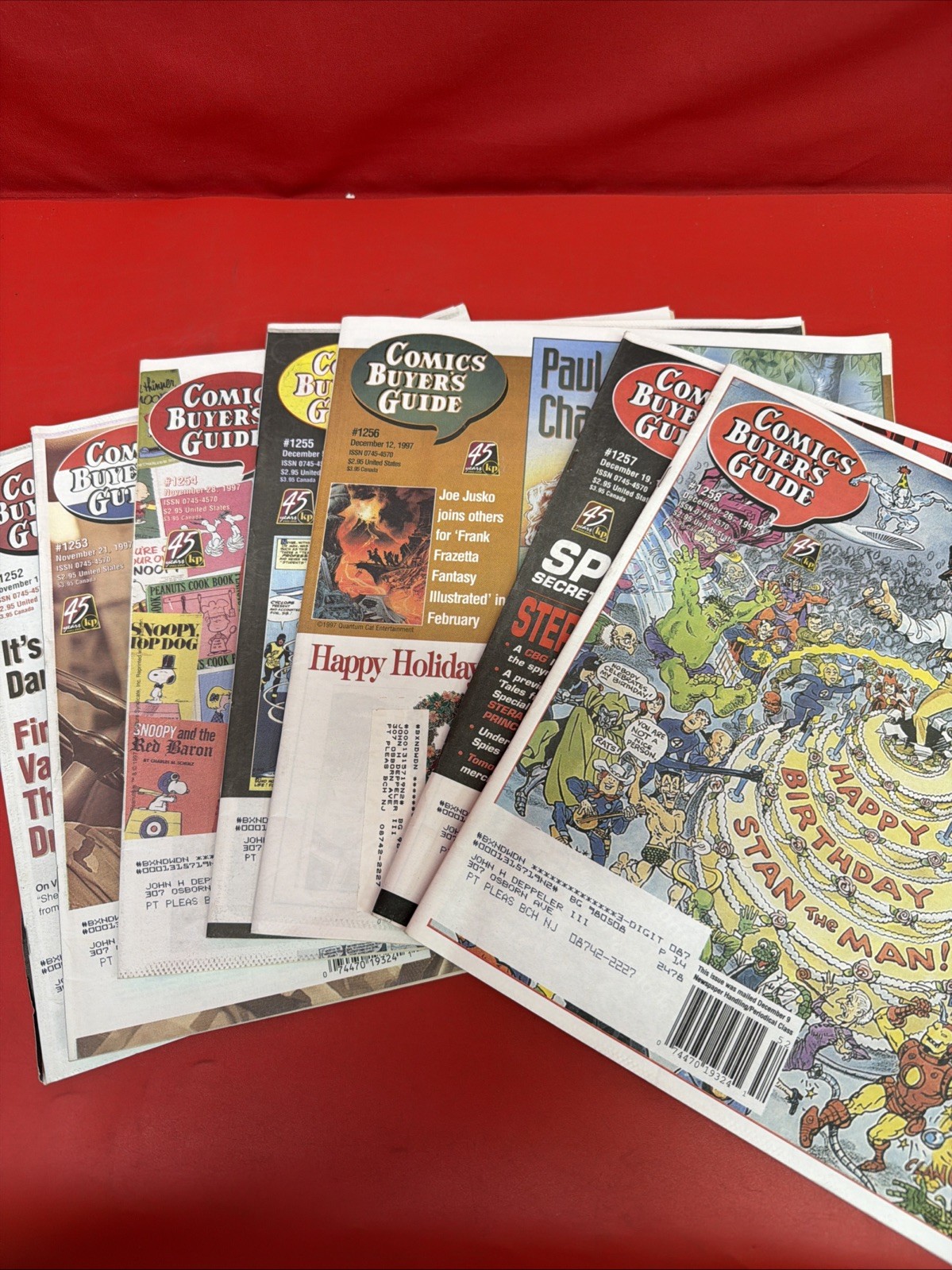 Comics Buyer’s Guide Lot of 7 Issues #1252-1258 Nov-Dec 1997 CBG.    *80
