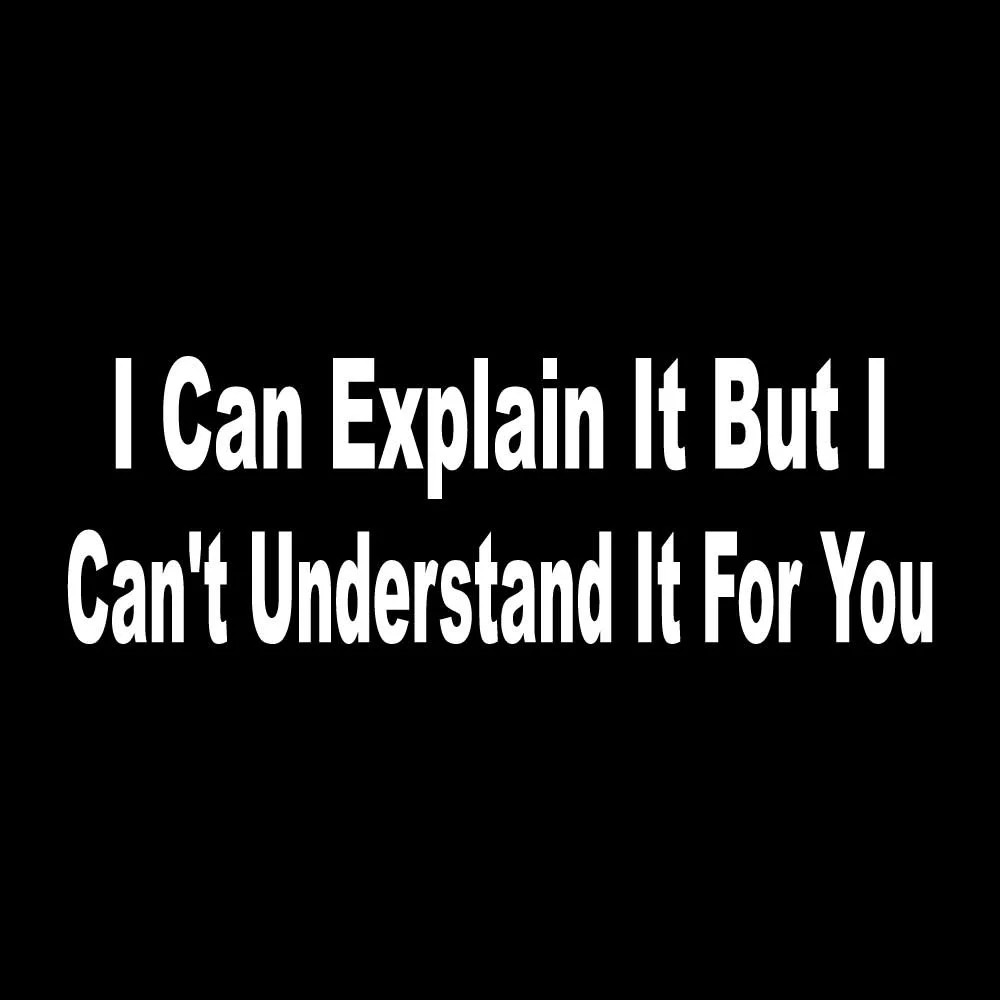 I Can Explain It But I Can't Understand For You Funny Decal Sticker White Vinyl