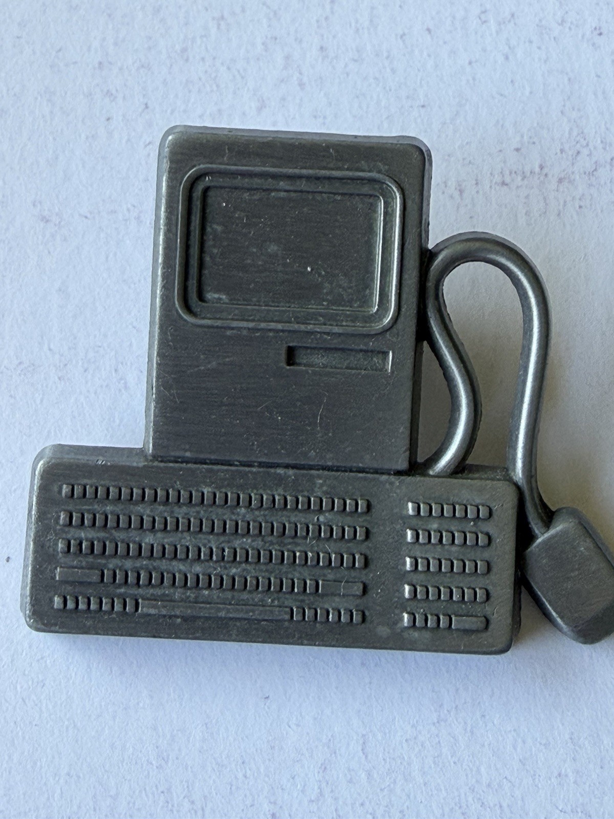Vintage 1980’s Apple Macintosh LAPEL PIN, Metal Pewter