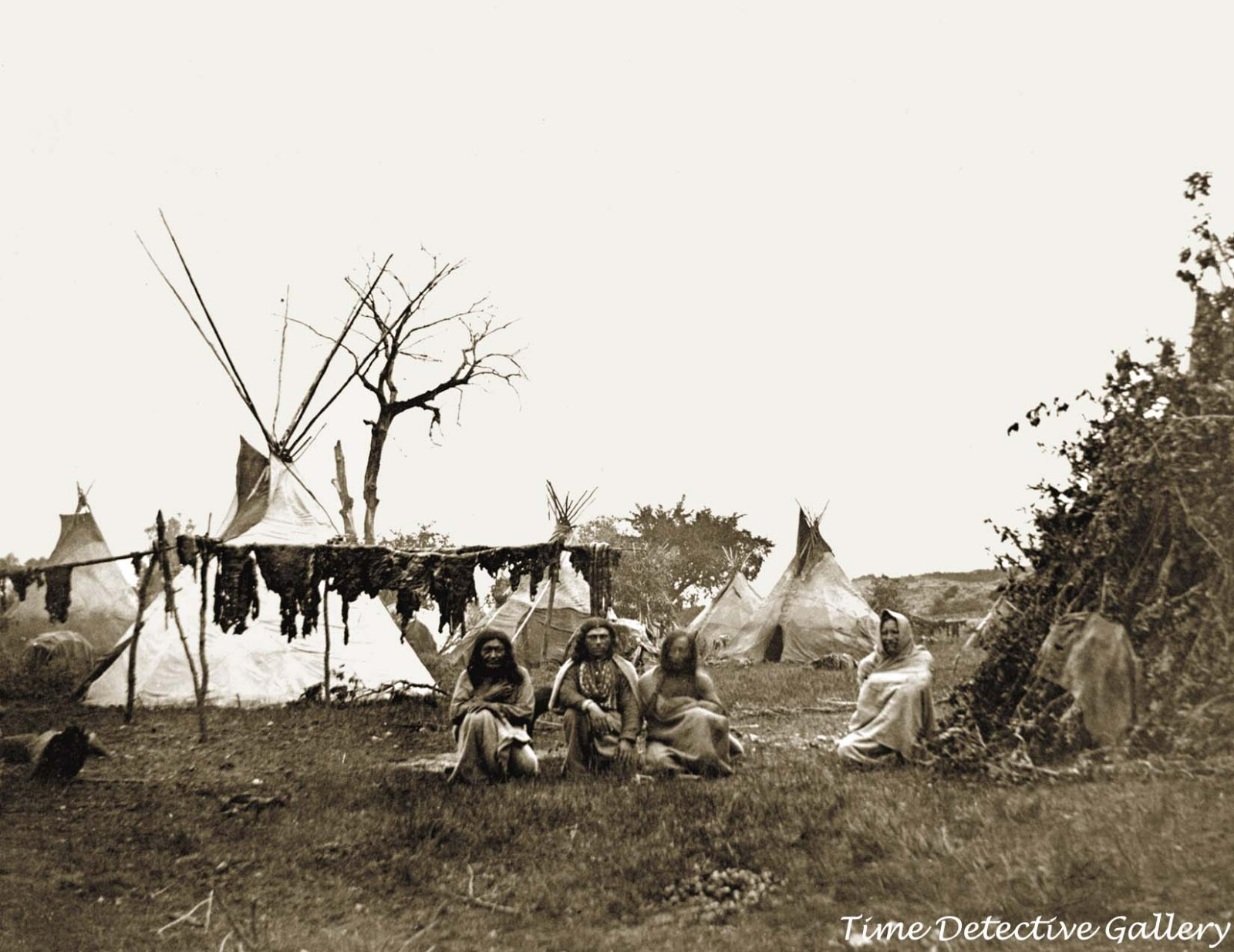 An Arapaho Camp near Fort Dodge, Kansas - 1870 - Native American Photo Print
