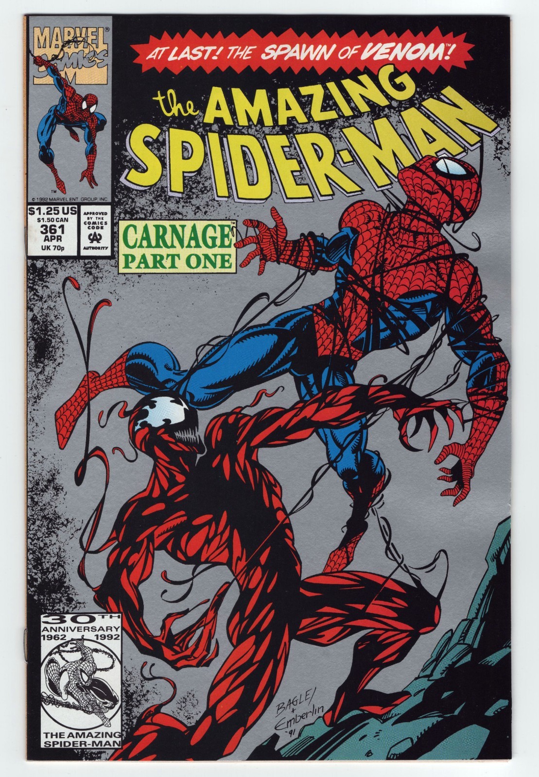 Amazing Spider-Man #361 VF/NM 9.0 Scarce 2nd Print Key Issue 1st Carnage Amazing Spider-Man #361 VF/NM 9.0 Scarce 2nd Print Key Issue 1st Carnage