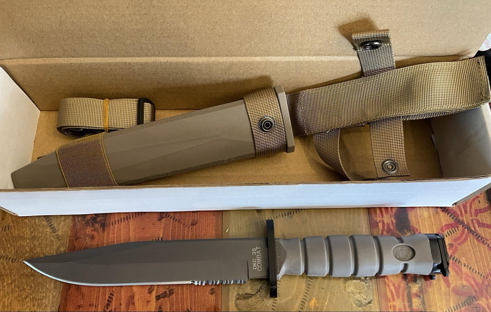Ontario Knife OKC3S  USMC Tan Combat 8\