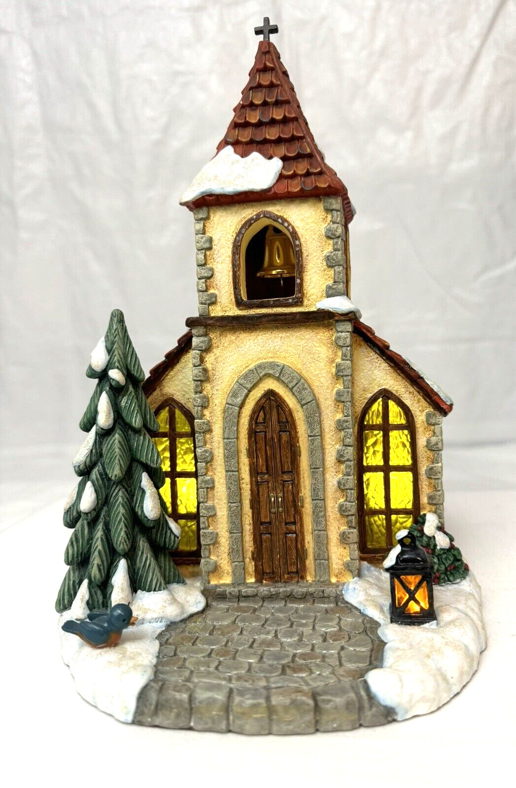 2008 1143D Goebel/MJ Hummel Caroling Chapel Musical and Lights up Porcelain