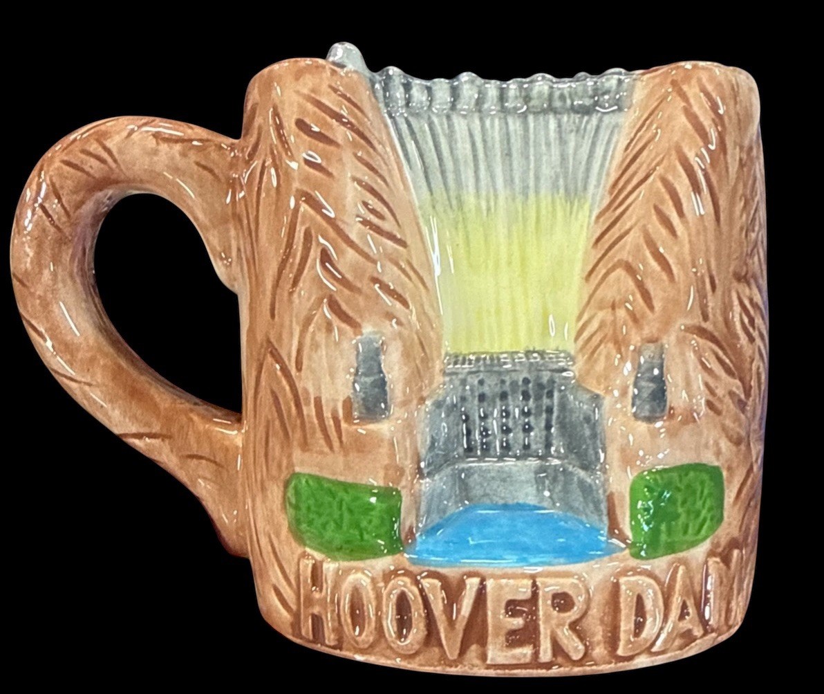 NWT Vintage Collectible HOOVER DAM 3D Ceramic Souvenir Coffee Tea Mug Cup