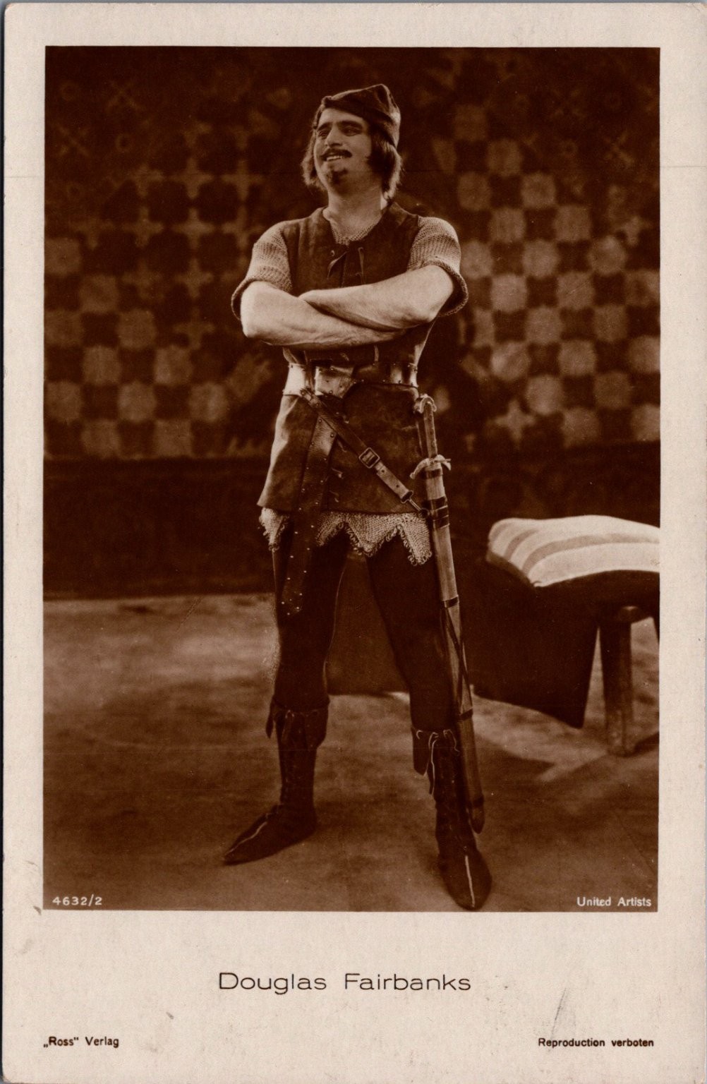 Douglas Fairbanks Robin Hood Era Silent Film Star RPPC Postcard Ross Verlag