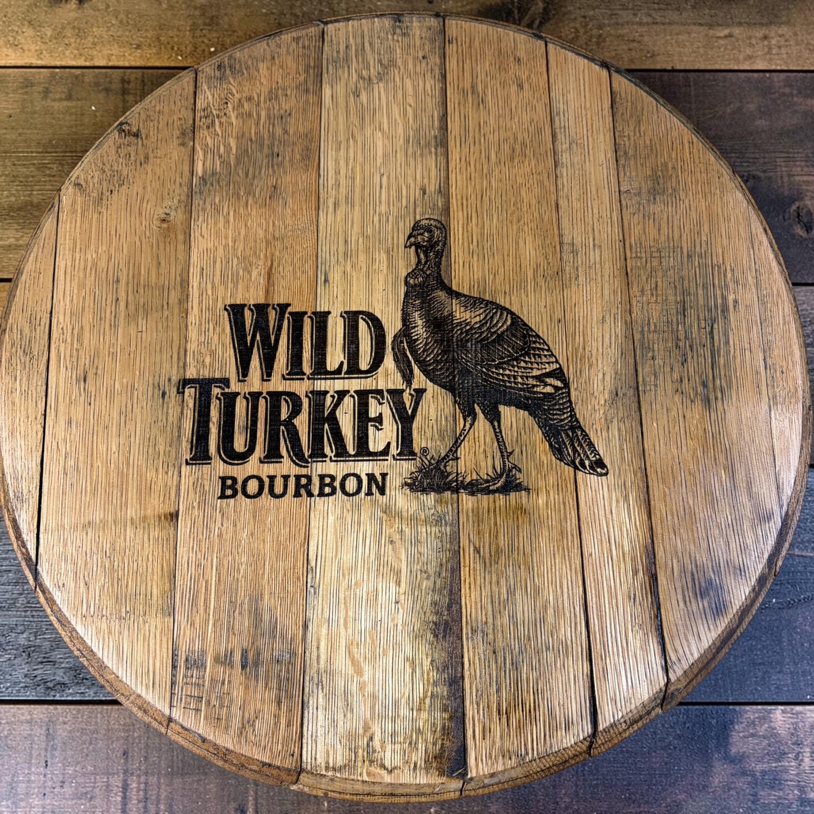 Wild Turkey  Engraved Kentucky Bourbon Barrel Head/Lid