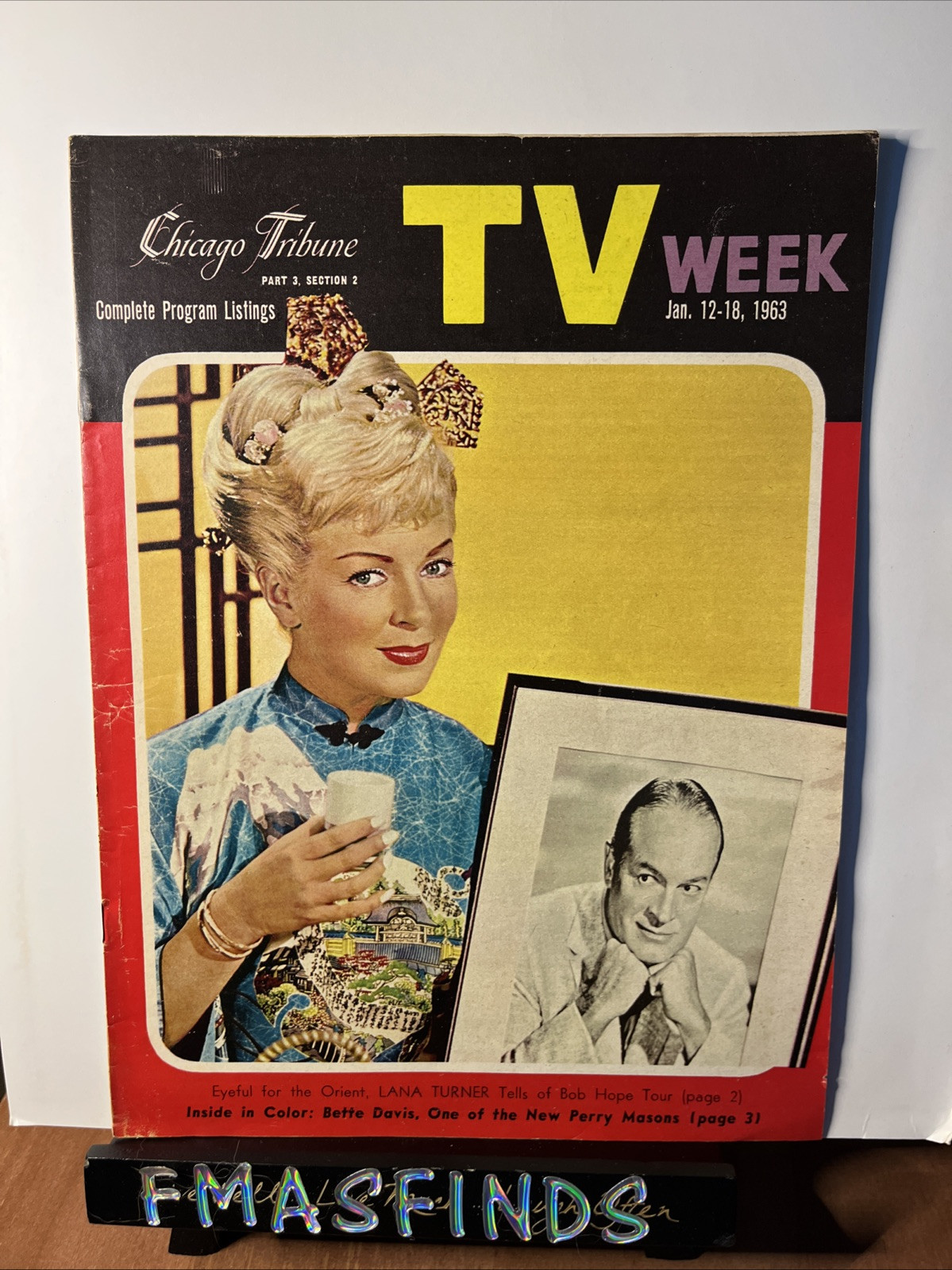 A4 1963 BOB HOPE LANA TURNER Jan 12-18 CHICAGO TRIBUNE TV WEEK Guide