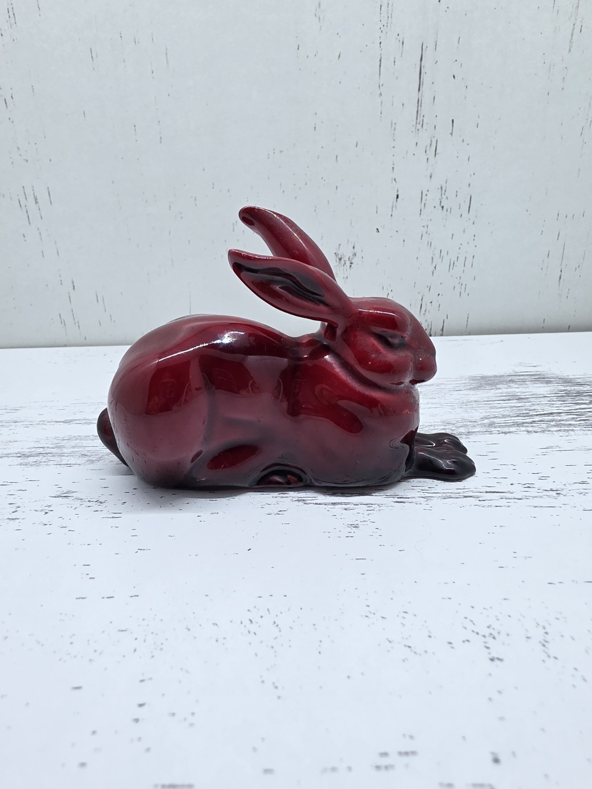 Vintage 1931 Royal Doulton Burslem Flambe Rabbit RARE Artist Signed Charles Noke