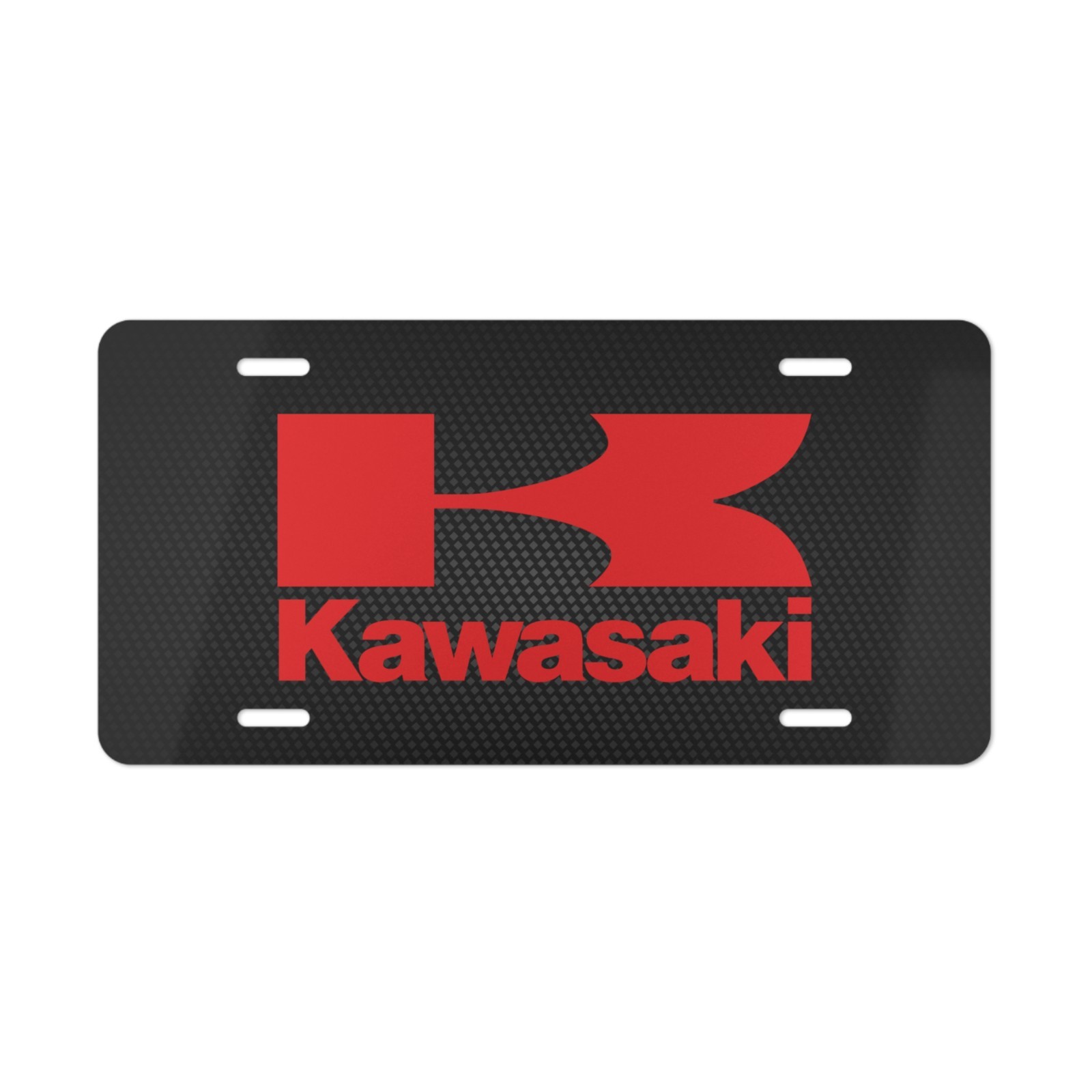 Kawasaki, License Plate Car Tag Metal Aluminum (Carbon Fiber Simulation)