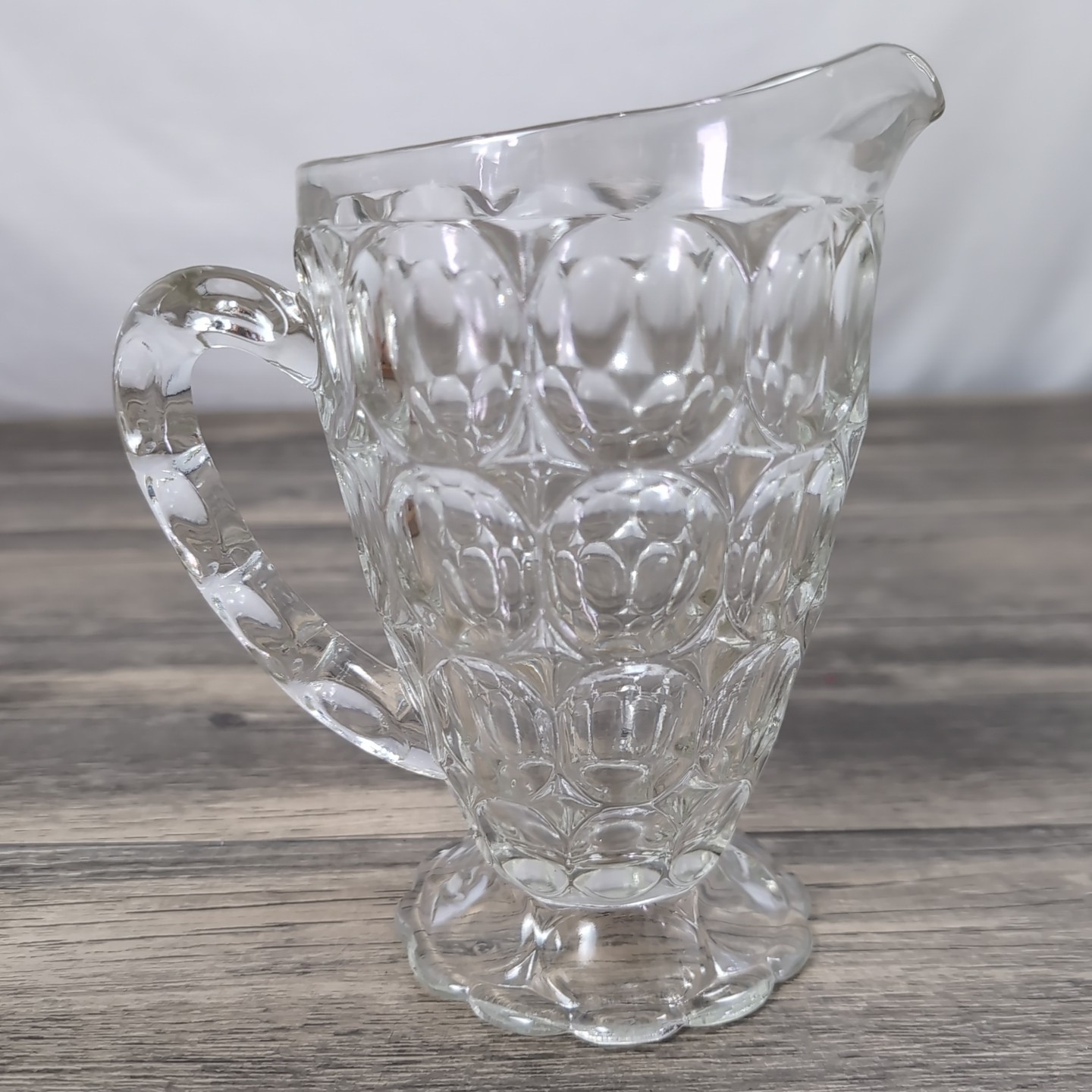 Vintage Jeannette Glass Thumbprint 54 oz. 9 1/8\