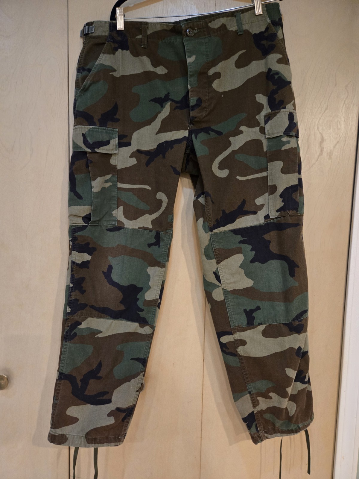 Vintage US Army Woodland Camo BDU Cargo Pants Large Regular Propper Military