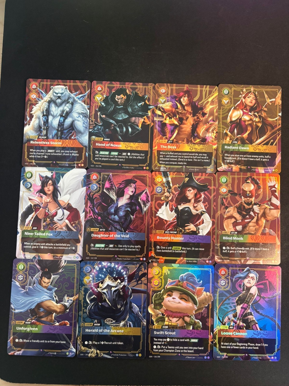 2025 Riftbound Origins League of Legends English Full Set of 12pcs Holo Foil