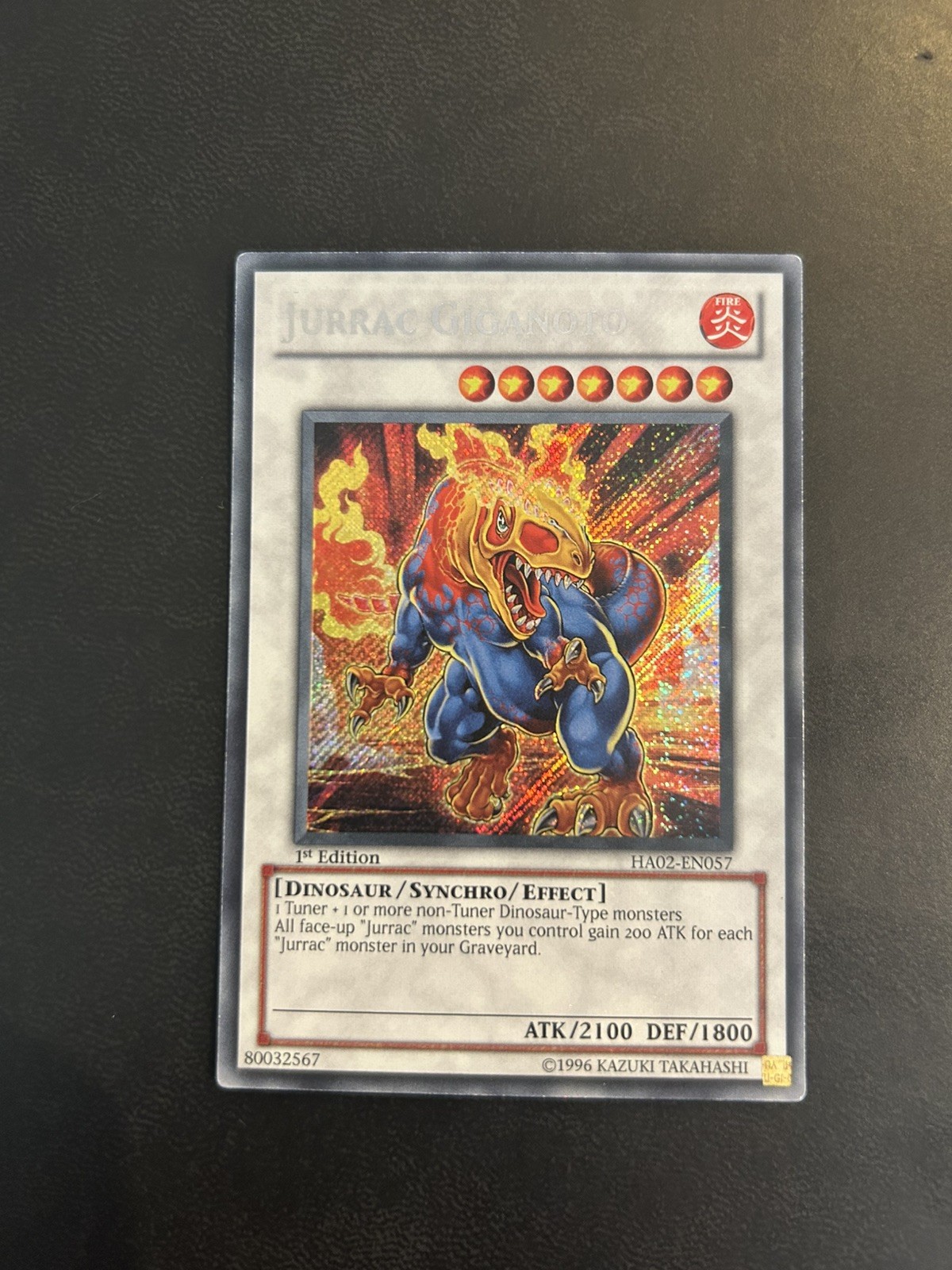 Yu-Gi-Oh HA02-EN057 Jurrac Giganoto (1st Edition) Secret Rare, LIGHT PLAY