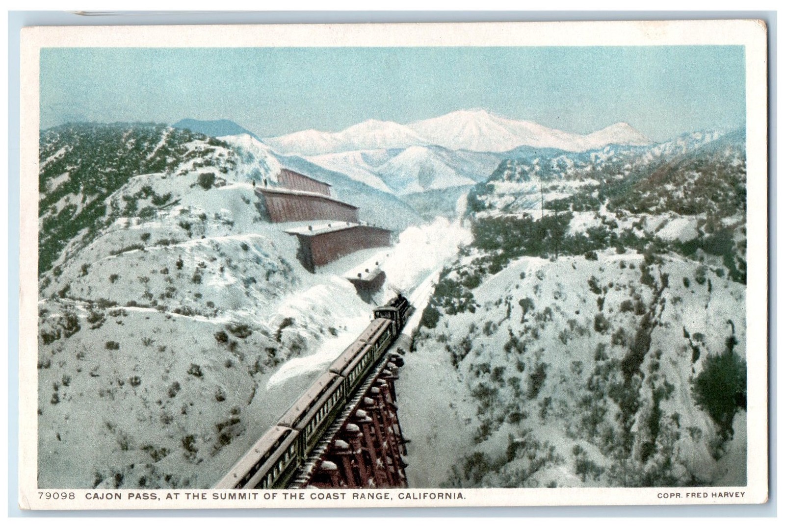 c1940s Cajon Pass At The Summit Of The Coast Range Scene California CA Postcard