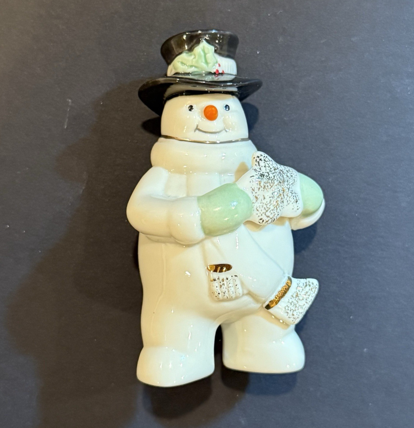 Lenox Porcelain Holiday Cheer Snowman 3.5” Christmas Ornament/Figurine