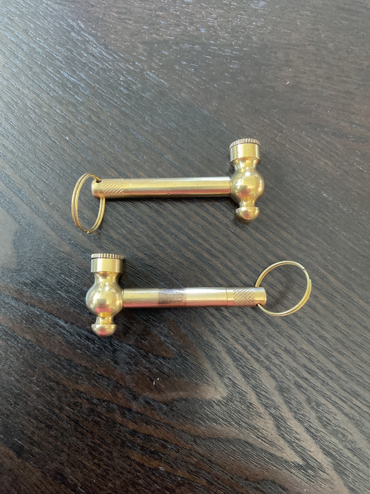 2 PCS portable key chain herb tobacco smoking metal pipe w 10 brass screen