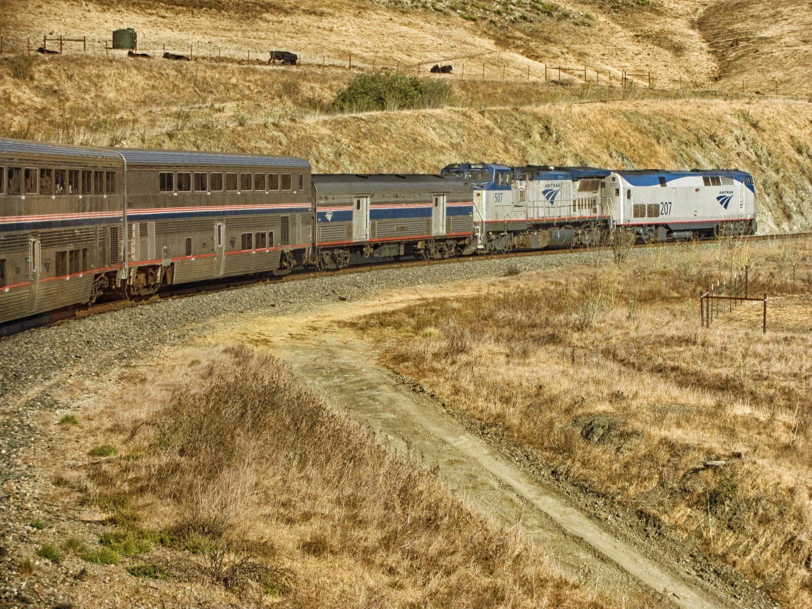 Amtrak GE P42DC 207 and Amtrak GE P32BWH 507 w the Coast Starlight 8 x 10 Photo Amtrak GE P42DC 207 and Amtrak GE P32BWH 507 w the Coast Starlight 8 x 10 Photo