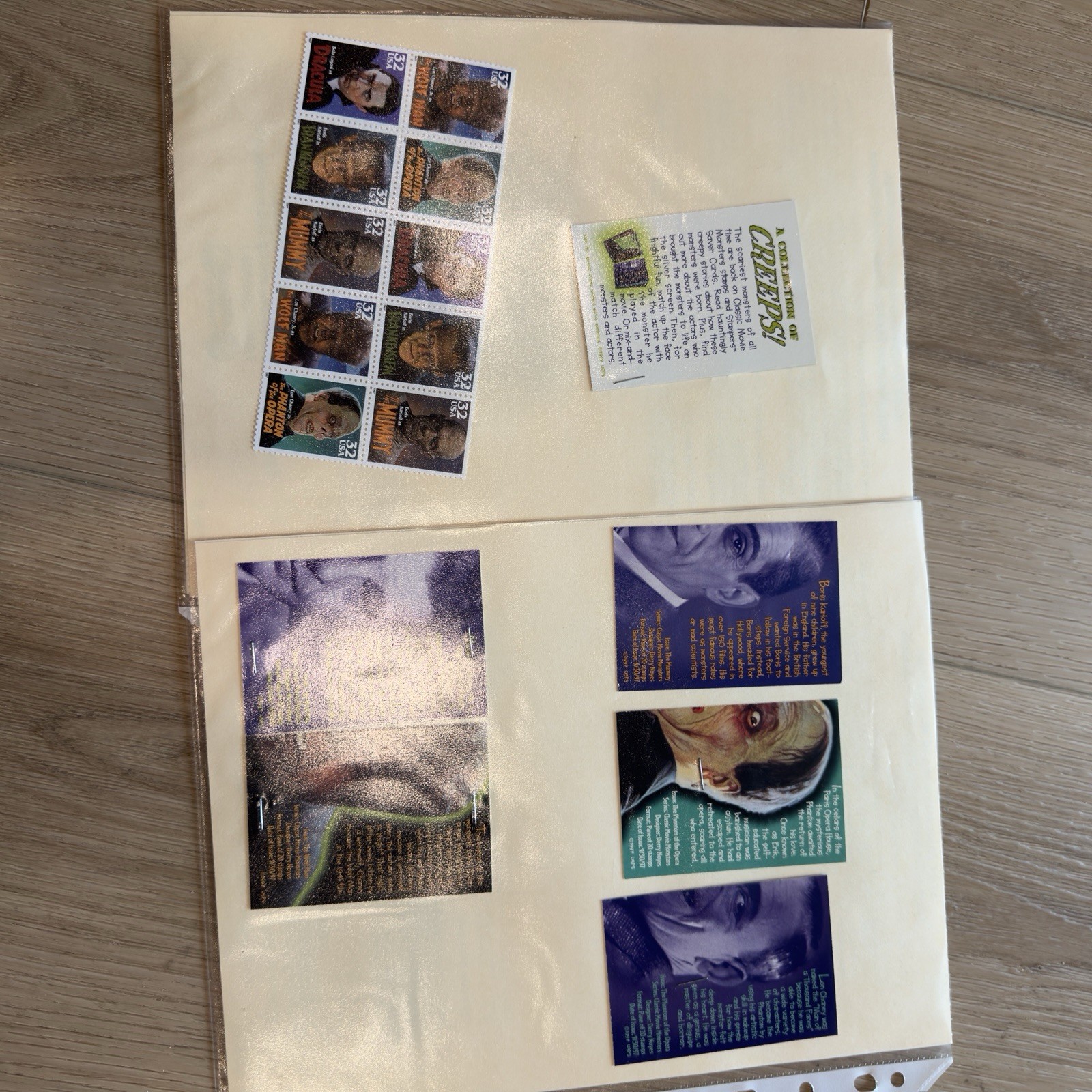 USPS Promo Classic Movie Monsters Stampers Saver Cards 1997  w/ Stamps
